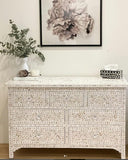 Bone Inlay Tissue Holder : Floral : Black