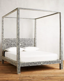 Bone or Mother of Pearl Inlay Post Bed : Custom Details : Colour of Choice