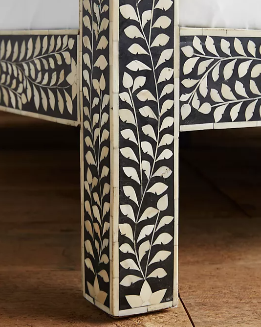 Bone or Mother of Pearl Inlay Post Bed : Custom Details : Colour of Choice