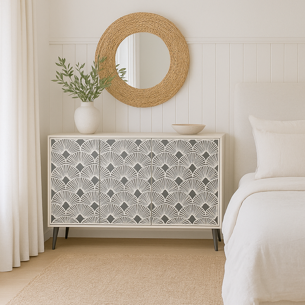 Bone Inlay Sideboard : Japanese Fan