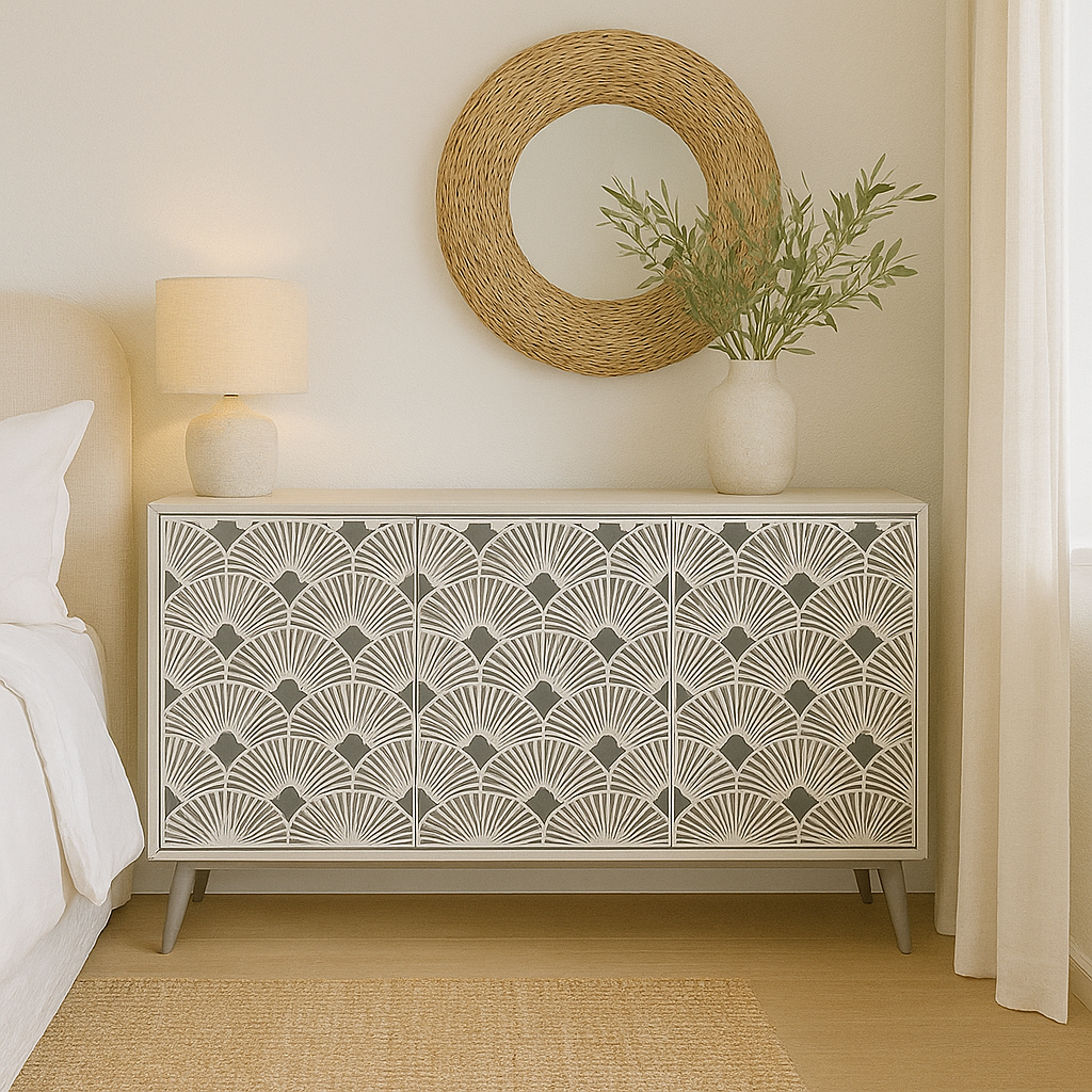 Bone Inlay Sideboard : Japanese Fan