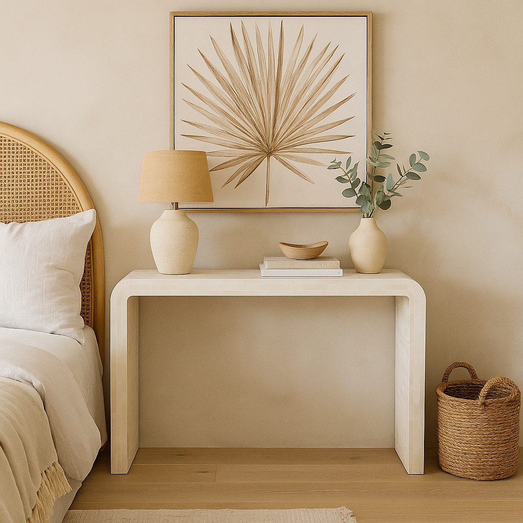 Bone Inlay Console : Stripe : Ivory