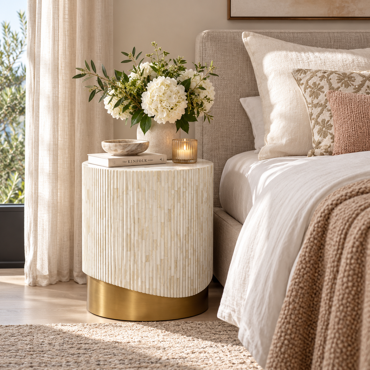 Solana Bone Inlay Side Table