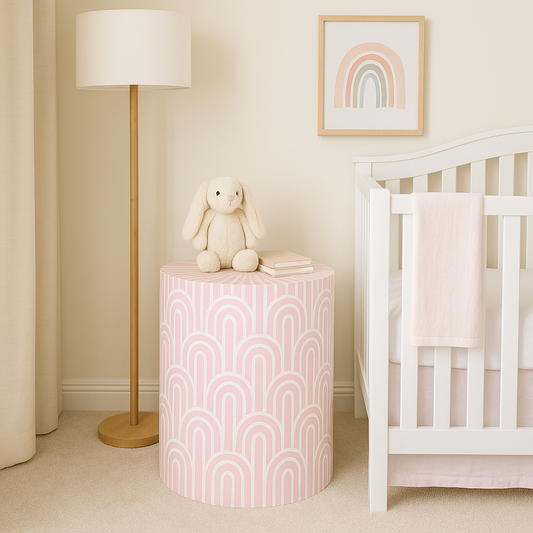 Bone Inlay Side Table : Arches : Pink