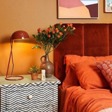 Bone Inlay 3 Drawer Bedside Chest : Zig Zag : Black