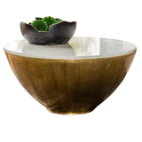 Halo Marble Top Round Coffee Table : Brass Cladding