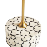 Bone Inlay Accent Table : Tri Square : Grey