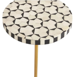 Bone Inlay Accent Table : Tri Square : Grey