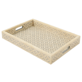 Bone Inlay Rectangular Tray : Starburst : Grey