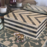 Bone Inlay Box : Zig Zag : Grey