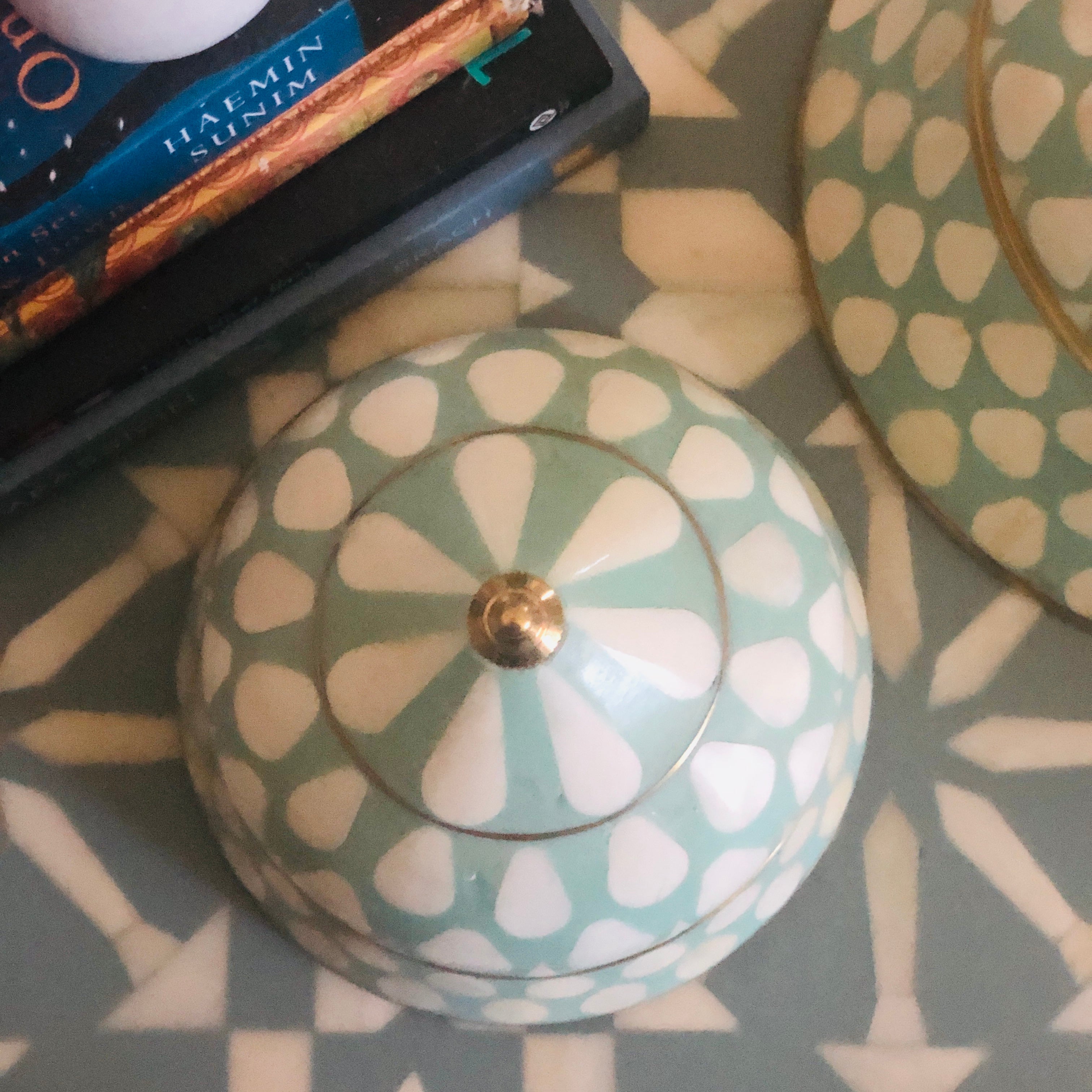 Bone & Brass Moghul Box : Varsha : Turquoise