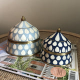 Bone & Brass Moghul Box : Varsha : Baby Blue (Imperfect)