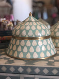 Bone & Brass Moghul Box : Varsha : Turquoise