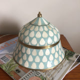 Bone & Brass Moghul Box : Varsha : Turquoise