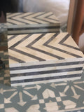 Bone Inlay Box : Zig Zag : Grey