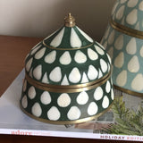 Bone & Brass Moghul Box : Varsha : Dark Green