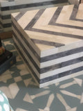 Bone Inlay Box : Zig Zag : Grey
