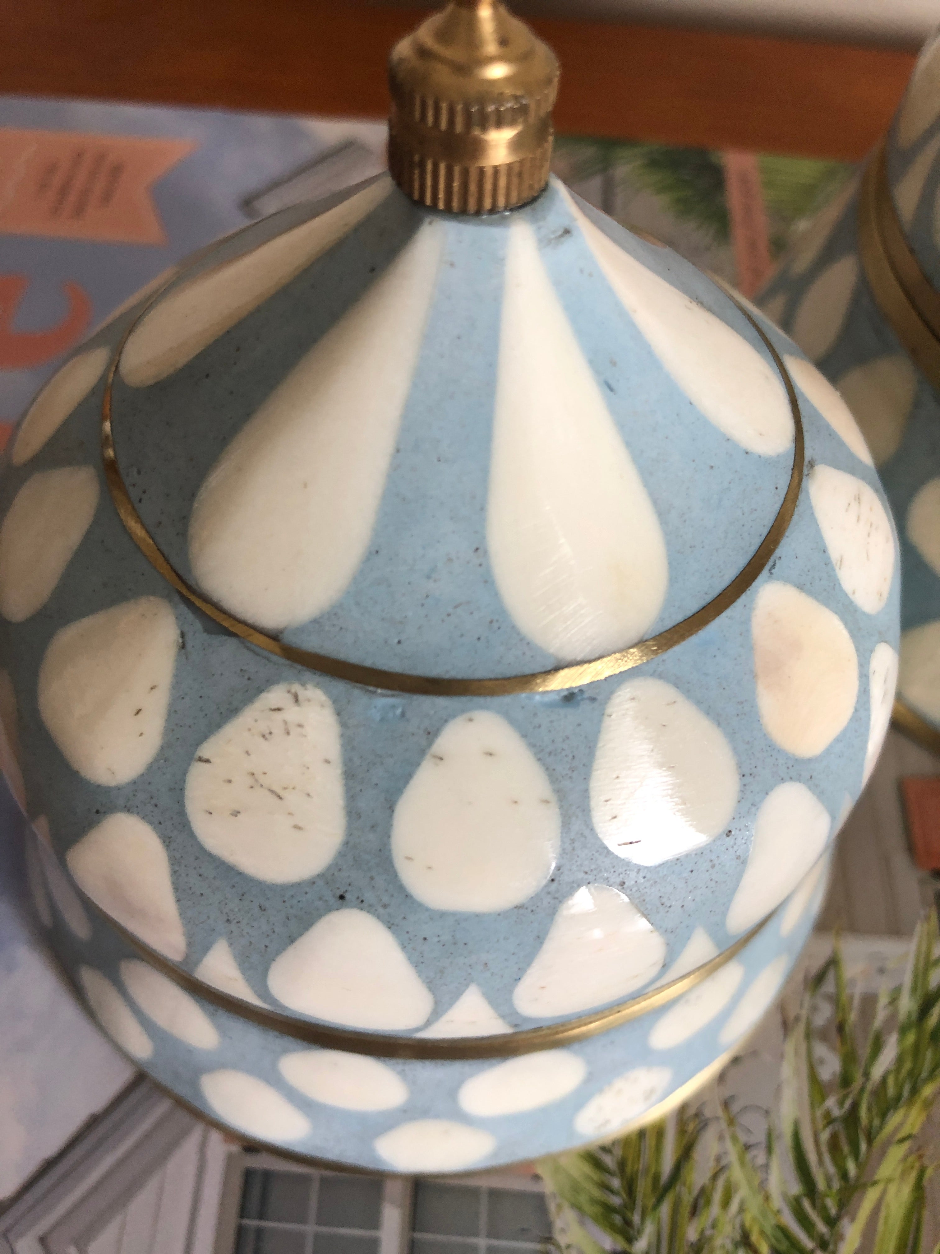 Bone & Brass Moghul Box : Varsha : Baby Blue (Imperfect)