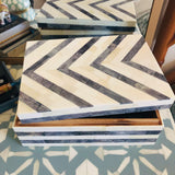 Bone Inlay Box : Zig Zag : Grey