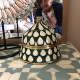 Bone & Brass Moghul Box : Varsha : Dark Green