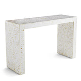 Bone Inlay Waterfall Console : Floral : White