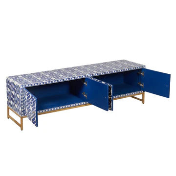 Bone Inlay TV Sideboard : Scallop : Blue