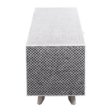 Bone Inlay TV Sideboard : Scallop : Black