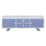 Bone Inlay TV Sideboard : Scallop : Blue