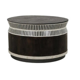 Bone Inlay Round Coffee Table : Charlston : Black