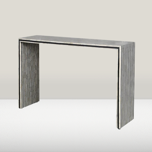 Bone Inlay Console in Stripe : Black