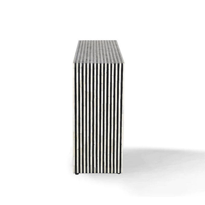 Bone Inlay Console in Stripe : Black
