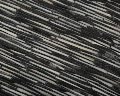 Bone Inlay Round Coffee Table (with castors) : Staccato : Black