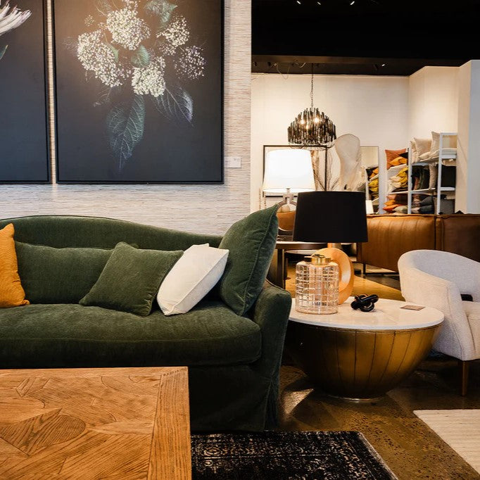 Halo Marble Top Round Coffee Table : Brass Cladding