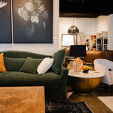 Halo Marble Top Round Coffee Table : Brass Cladding