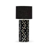 Bone Inlay Table Lamp : Crosses : Black & White