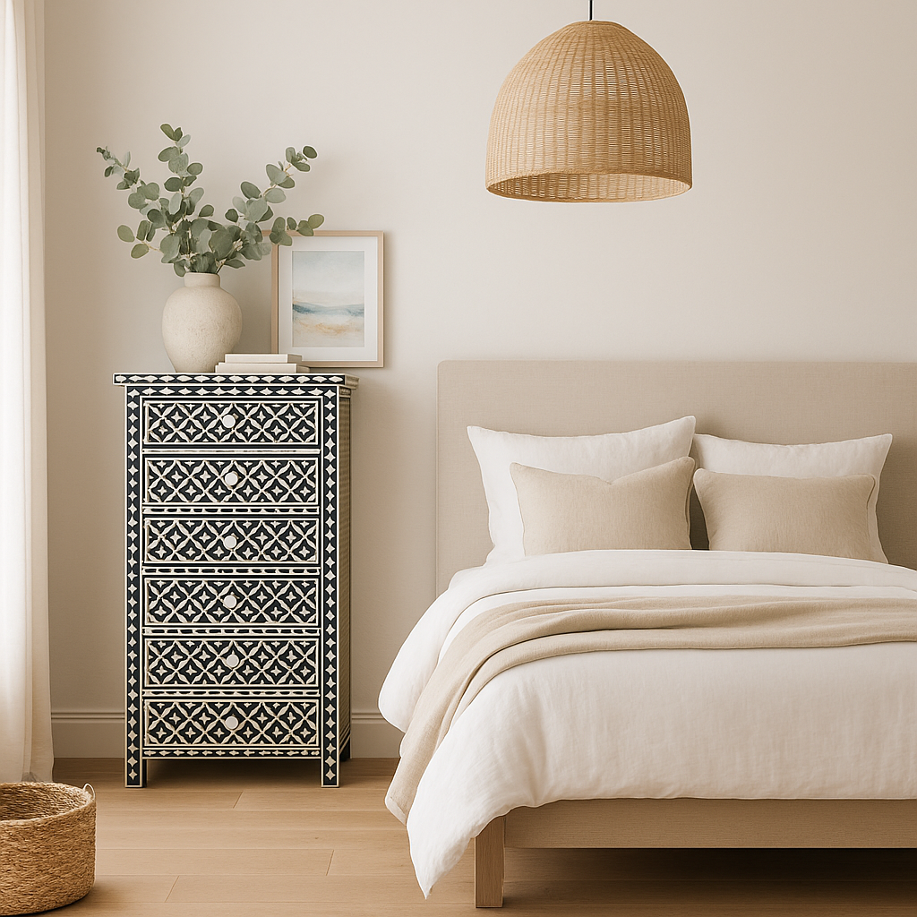 Bone Inlay Tallboy : Ogee : Charcoal