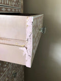 Mother of Pearl Inlay Tallboy : Floral : Blush Damaged & Somewhat Repaired