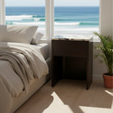 Tempest Marble Top Bedside : Chocolate