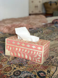Bone Inlay Tissue Holder : Floral : Blush