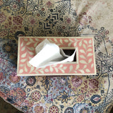 Bone Inlay Tissue Holder : Floral : Blush