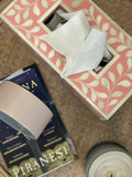 Bone Inlay Tissue Holder : Floral : Blush