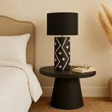 Bone Inlay Table Lamp : Crosses : Black & White
