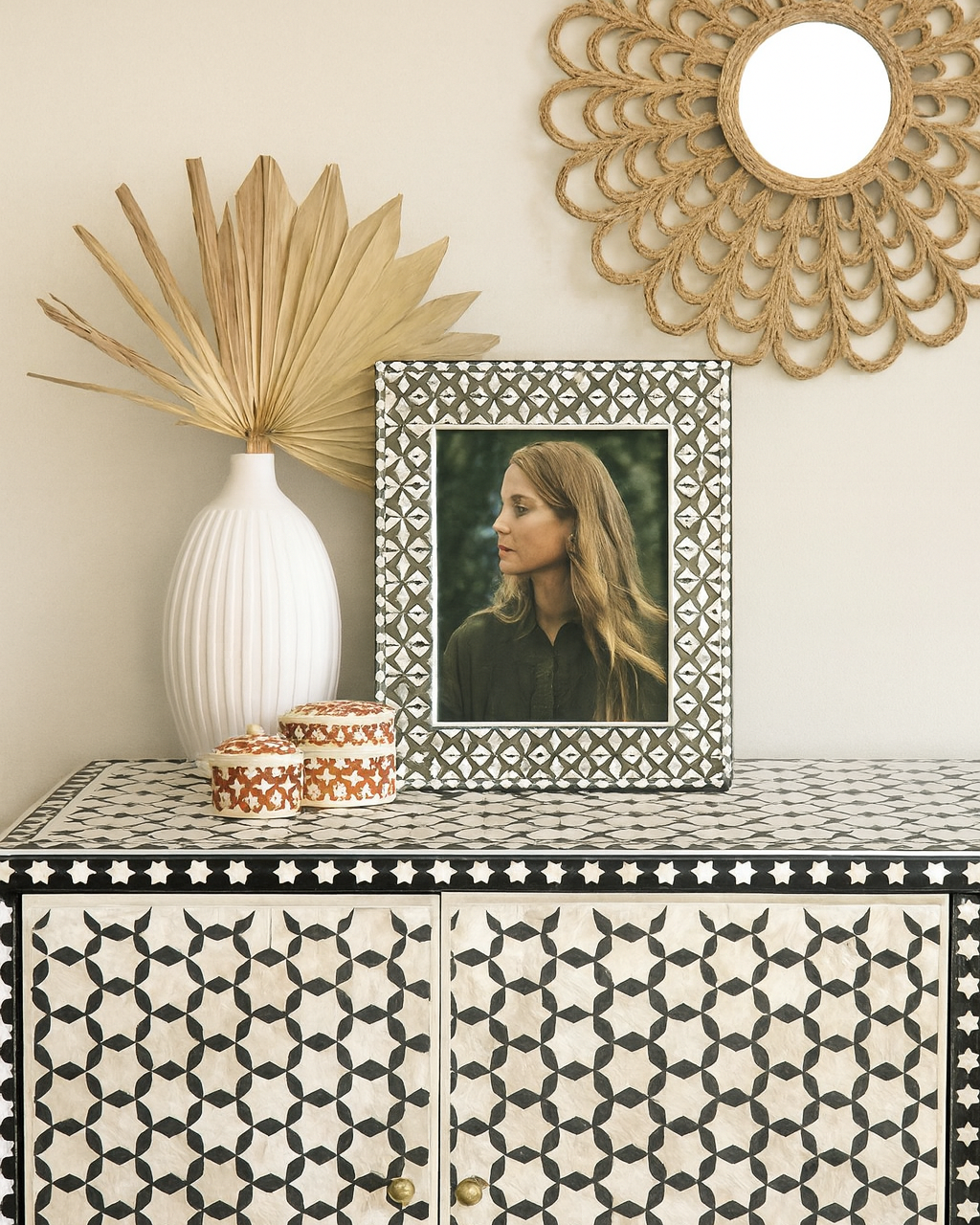 Bone Inlay TV Sideboard : Tri-Square : Charcoal