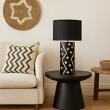 Bone Inlay Table Lamp : Crosses : Black & White