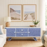 Bone Inlay TV Sideboard : Scallop : Blue