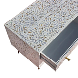 Mother of Pearl Inlay TV Sideboard : Liana : White