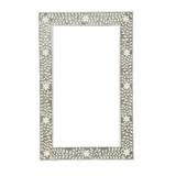 Bone Inlay Rectangular Mirror : Floral : Grey