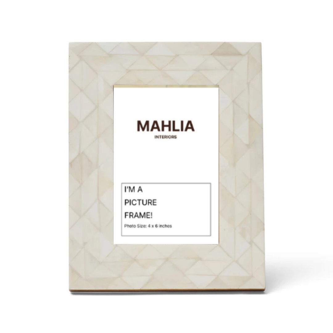 Elegance Bone Inlay Picture Frame : Diamond : Natural