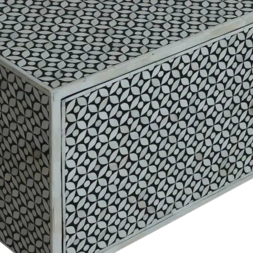 Bone Inlay TV Sideboard : Starburst : Black