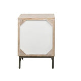 Bedside Cabinet with Bone Inlay Insert : Pond Lily : Whitewash